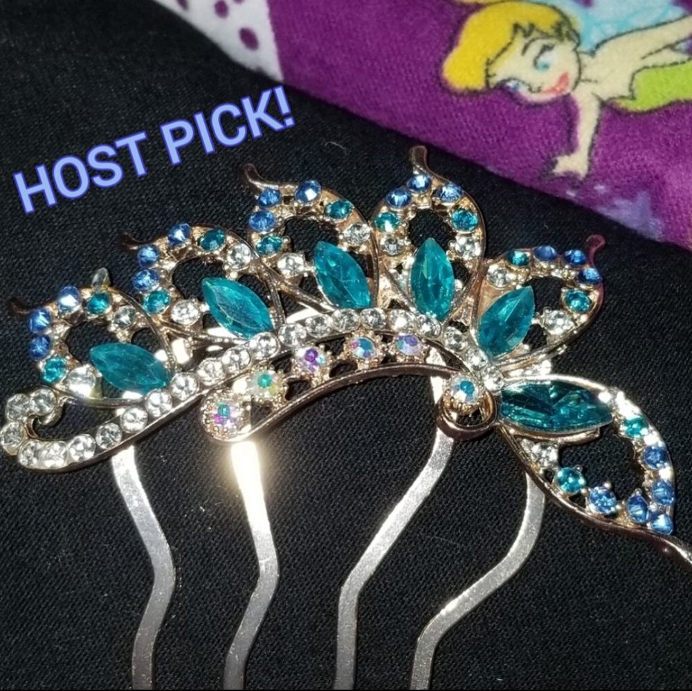 BNIB Stunning Teal Rhinestone hair ornament